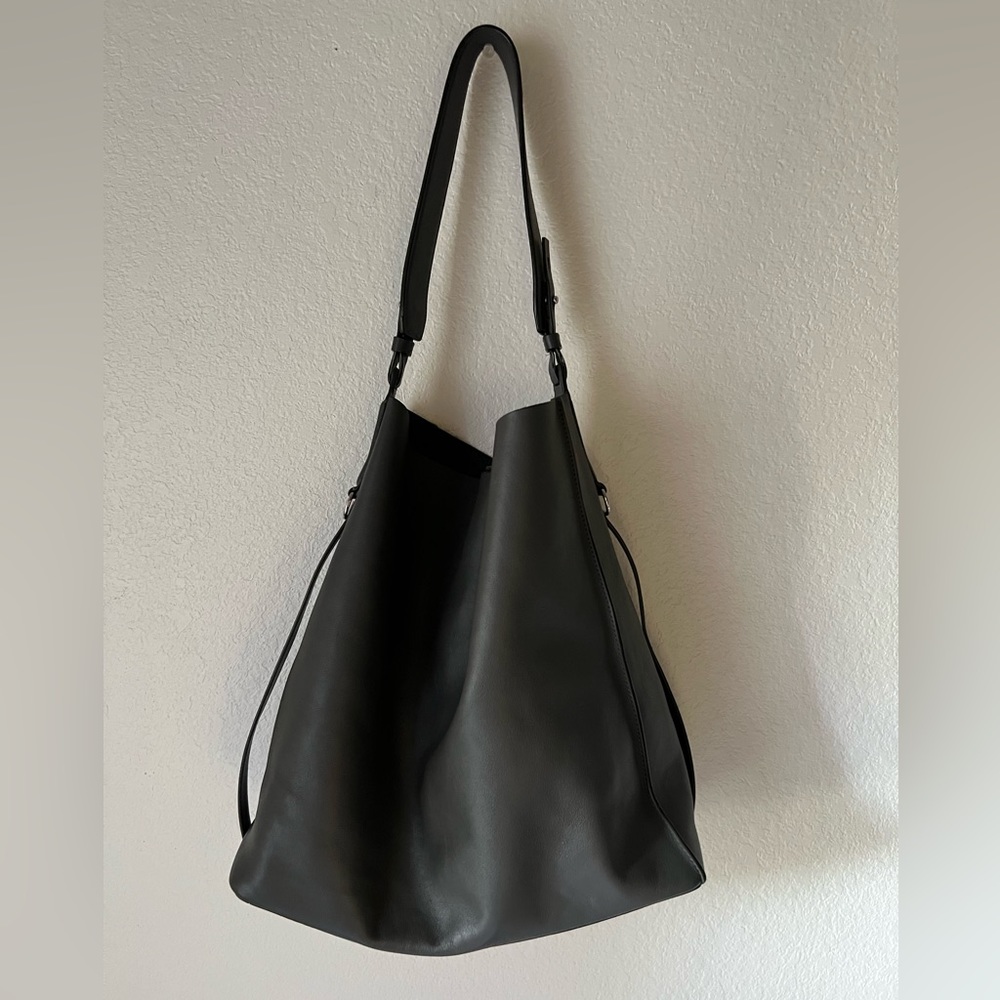 All Saints Grey Voltaire Tote Shoulder Bag OS